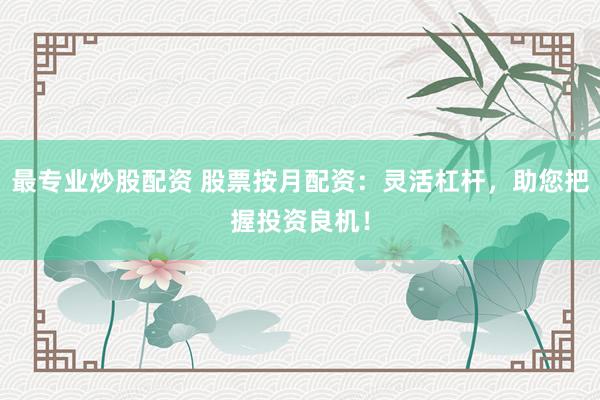 最专业炒股配资 股票按月配资：灵活杠杆，助您把握投资良机！