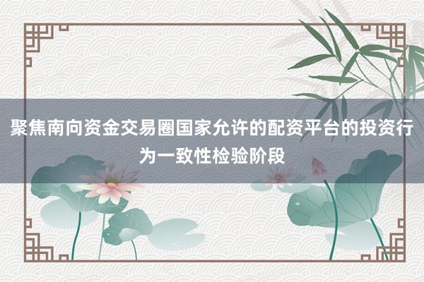 聚焦南向资金交易圈国家允许的配资平台的投资行为一致性检验阶段