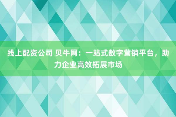 线上配资公司 贝牛网：一站式数字营销平台，助力企业高效拓展市场
